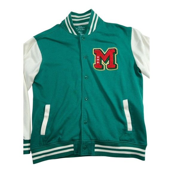Men’s Mickey Mouse Colorblocked Fleece Varsity Bomber Jacket – Size L - Picture 4 of 13